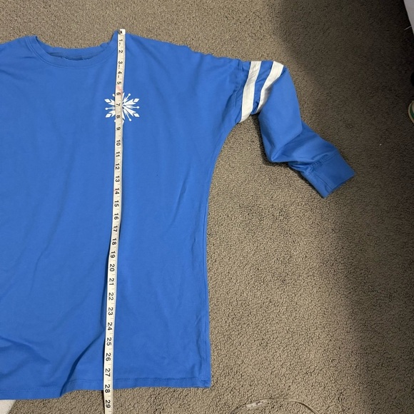 Disney Forzen Arendelle Spirit Hype Jersey Blue Snowflake long Sleeve Tee - Picture 15 of 16